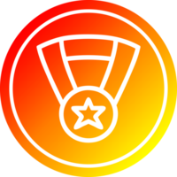 medal award circular icon with warm gradient finish png