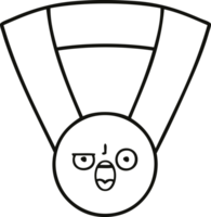 line drawing cartoon of a gold medal png