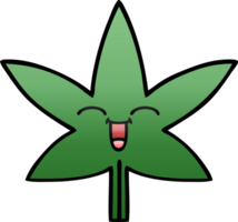 pendenza ombroso cartone animato di un' marijuana foglia png