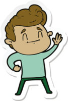 sticker of a happy cartoon man png