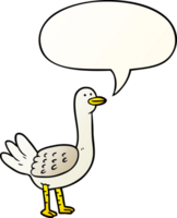 cartoon bird with speech bubble in smooth gradient style png