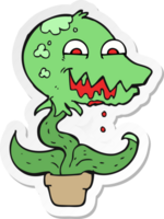 pegatina de una planta monstruosa de dibujos animados png