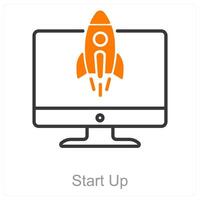 Start Up and launch icon concept vector