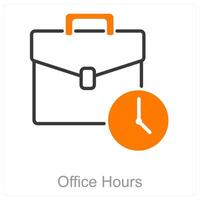 Office Hours and clock icon concept vector