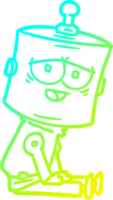 frio gradiente linha desenhando do uma desenho animado robô png