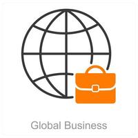 Global Business and network icon concept vector