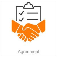 acuerdo y contrato icono concepto vector