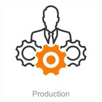 Production and product icon concept vector