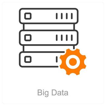 grande datos y base de datos icono concepto vector