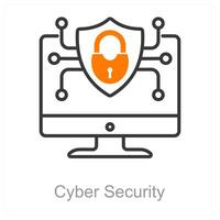 Cyber Security and lock icon concept vector