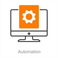 automatización y proceso icono concepto vector