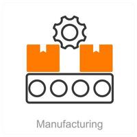 fabricación y máquina icono concepto vector