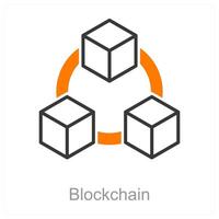 Blockchain and data icon concept vector