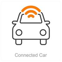 Connected Car and electric icon concept vector