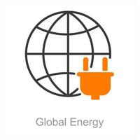 global energía y solar icono concepto vector