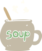 flat color illustration cartoon cup of soup png