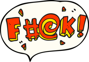 hand drawn speech bubble cartoon swearword png