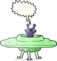 hand drawn speech bubble cartoon flying saucer png