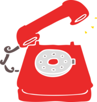 vieux téléphone de dessin animé de style couleur plat png