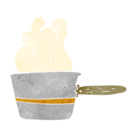 hand retro cartoon saucepan cooking png