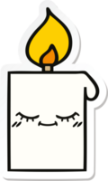 sticker of a cute cartoon lit candle png