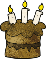 gâteau au chocolat doodle dessin animé png