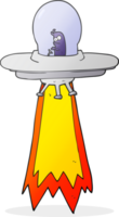 hand drawn cartoon flying saucer png