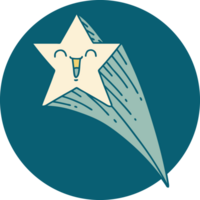 icon of a tattoo style shooting star png