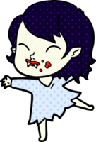 cartoon vampire girl with blood on cheek png