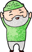 homme barbu heureux de dessin animé png