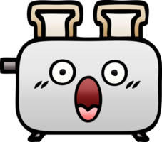 gradient shaded cartoon of a of a toaster png