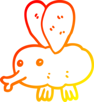 warm gradient line drawing of a cartoon fly png