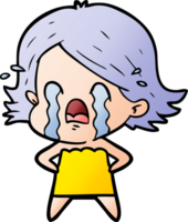 mujer de dibujos animados llorando png