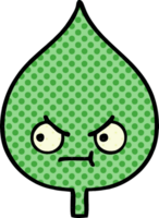 comic book style cartoon of a expressional leaf png