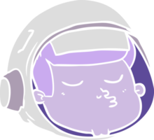 flat color style cartoon astronaut face png