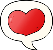 cartoon love heart with speech bubble in smooth gradient style png