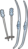 skis et bâtons de dessin animé png