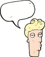 cartoon bored man's face with speech bubble png