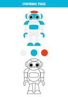 Color cute cartoon toy robot. Worksheet for kids. vector