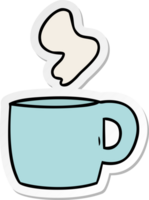 hand drawn sticker cartoon doodle of a steaming hot drink png