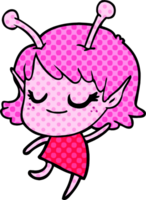 smiling alien girl cartoon png