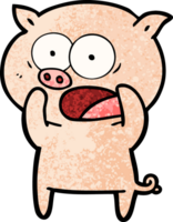 cartoon pig shouting png