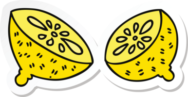 klistermärke av en udda handritad tecknad citron png