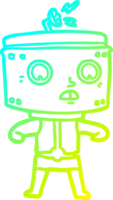 cold gradient line drawing of a cartoon robot png