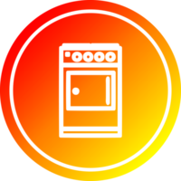 cocina Horno circular icono con calentar degradado terminar png