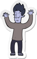 sticker of a cartoon happy vampire man png