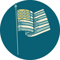 image emblématique de style tatouage du drapeau américain png