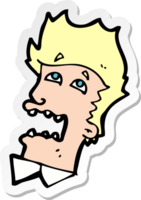 sticker of a cartoon frightened man png