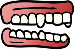 desenhos animados doodle dentes falsos png