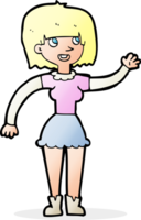 niña de dibujos animados saludando png